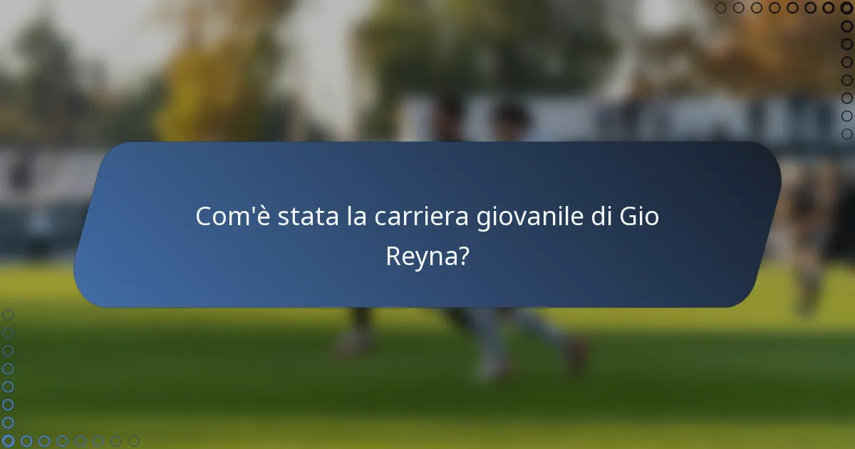 Com'è stata la carriera giovanile di Gio Reyna?