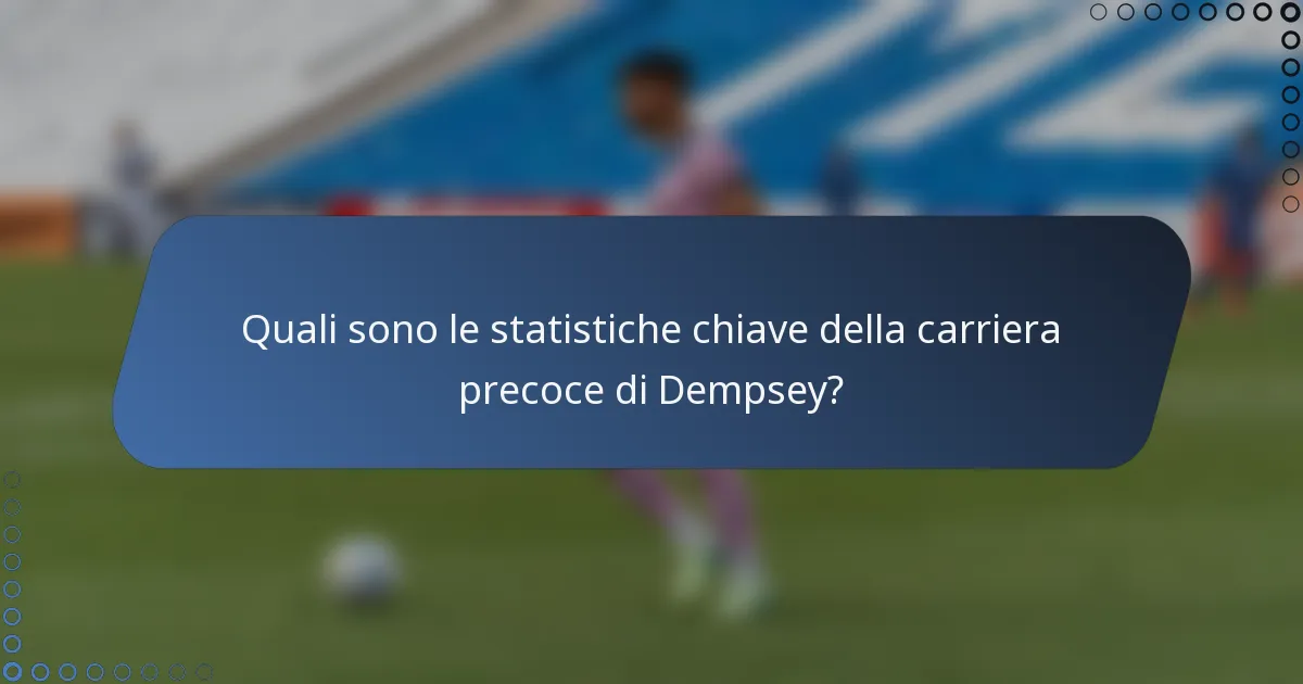 Quali sono le statistiche chiave della carriera precoce di Dempsey?